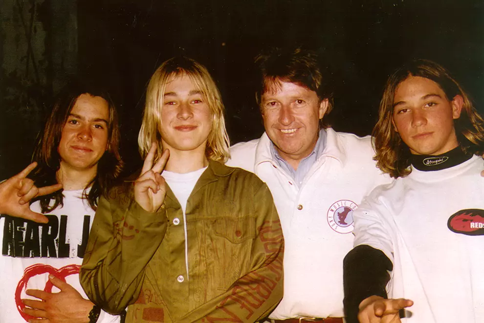 L-R: Ben Gillies, Daniel Johns, Denis Handlin AO and Chris Joannou in 1994