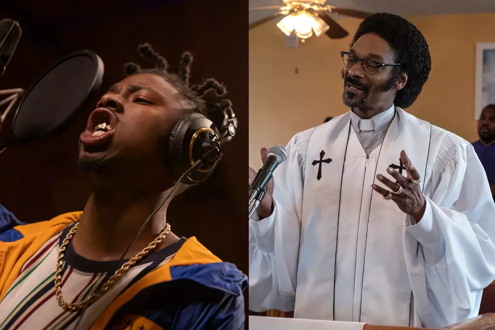 L-R: TJ Atoms as Ol' Dirty Bastard, Snoop Dogg in 'Black Mafia Family'