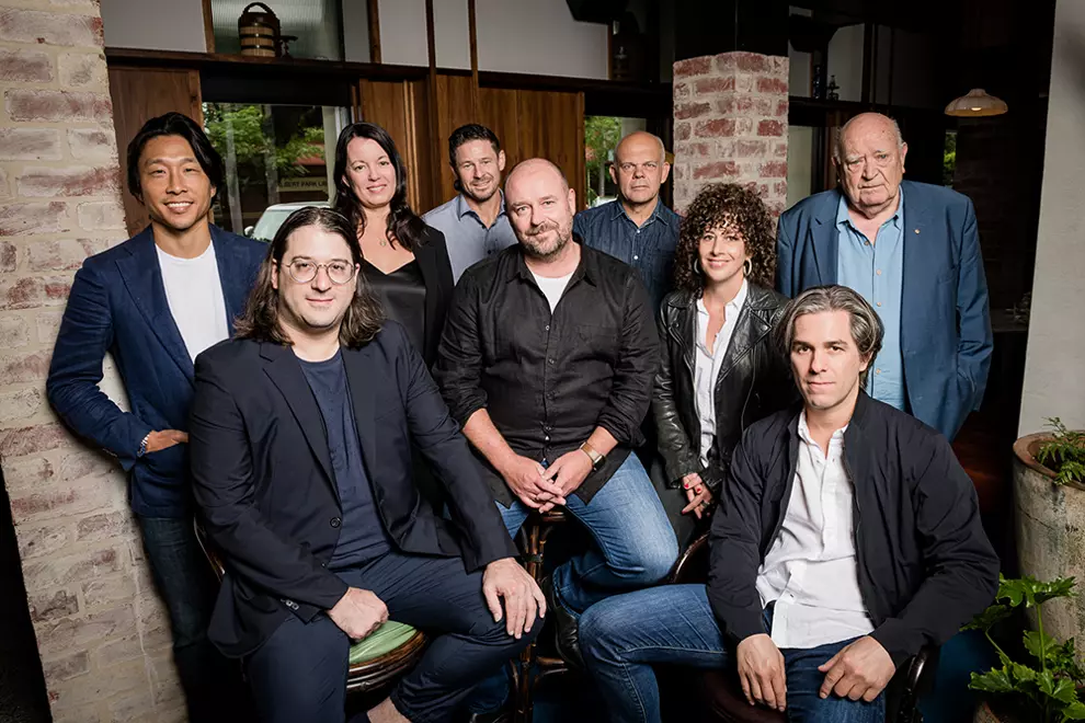 Frontier Touring Leadership Team (L-R): Marshall Nu, Matt Gudinski, Reegan Stark, Andrew Spencer, Dion Brant, Gerard Schlaghecke, Susan Heymann, Adam Wilkes, Michael Chugg (Pic by Ian Laidlaw)