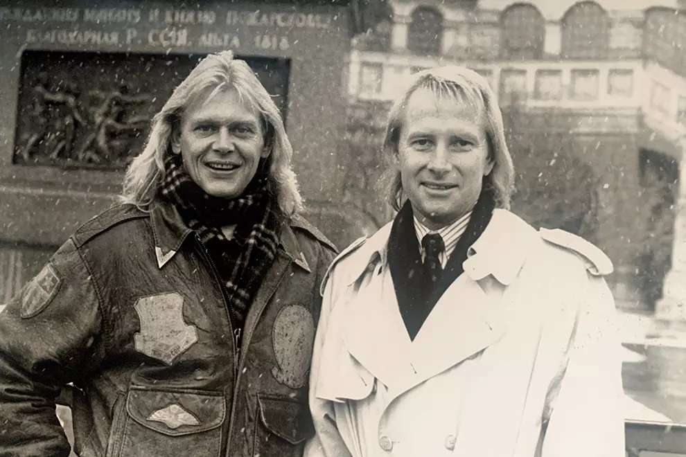 John Farnham and Glenn Wheatley in Moscow, Russia in 1989
