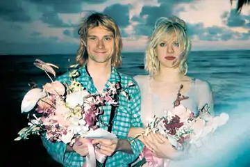 Photo of Courtney Love and Kurt Cobain