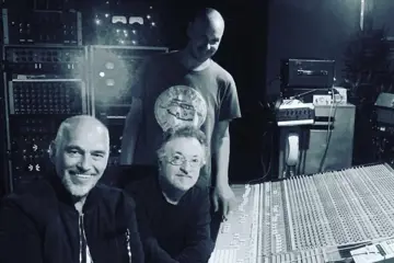 Peter Solley in the studio with The Black Sorrows