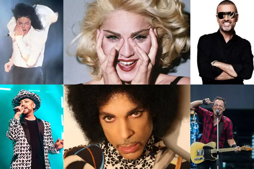 Michael Jackson, Madonna, George Michael, Boy George, Prince, Bruce Springsteen
