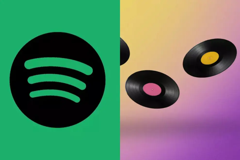 Spotify logo, vinyl