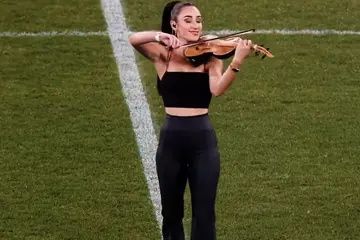 Evangeline Victoria at the Melbourne Derby match