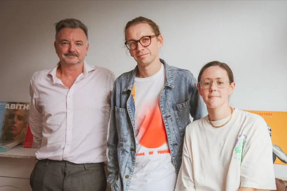 Impressed Recordings' Troy Barrot, Luke Bevans and Georgia O'Connor