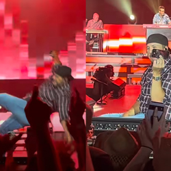 Luke Bryan Slips On Fan's Phone During Concert