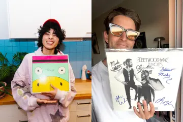 Montaigne and Sons Of The East holding their favourite records