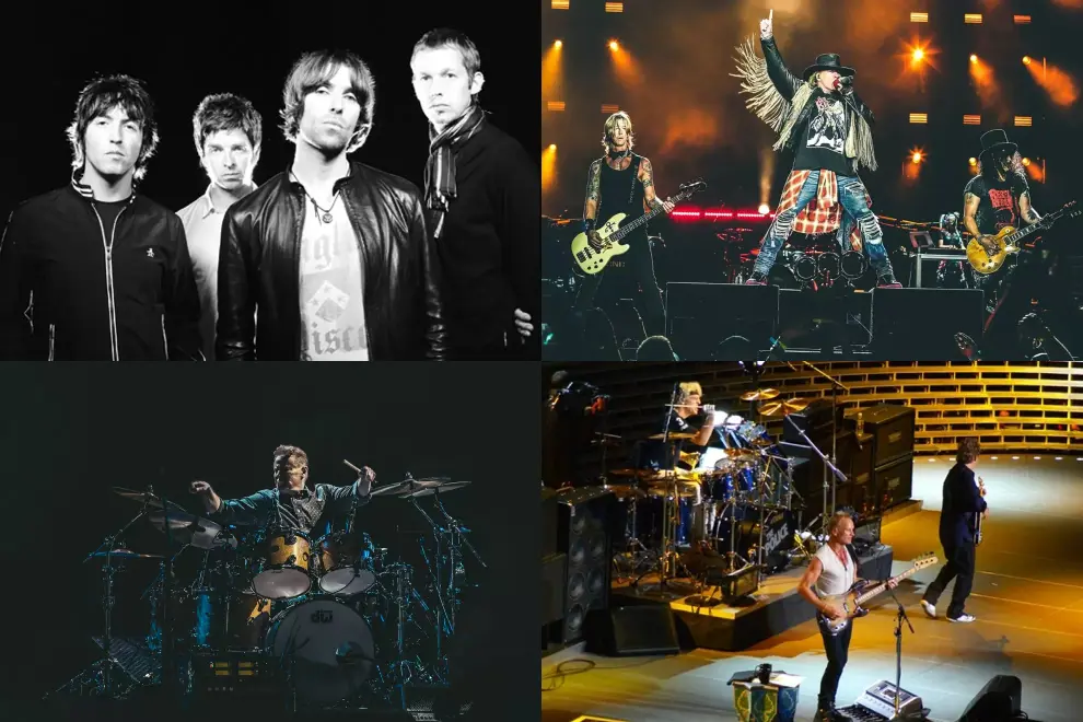 Oasis, Guns N' Roses, Eagles, The Police