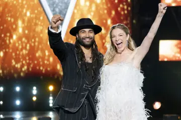 Reuben De Melo with coach LeAnn Rimes
