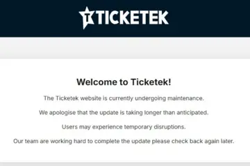 Ticketek error message