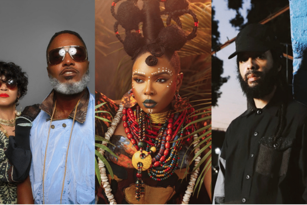 From left to right: Digable Planets, Yemi Alade, and Protoje & The Indiggnation