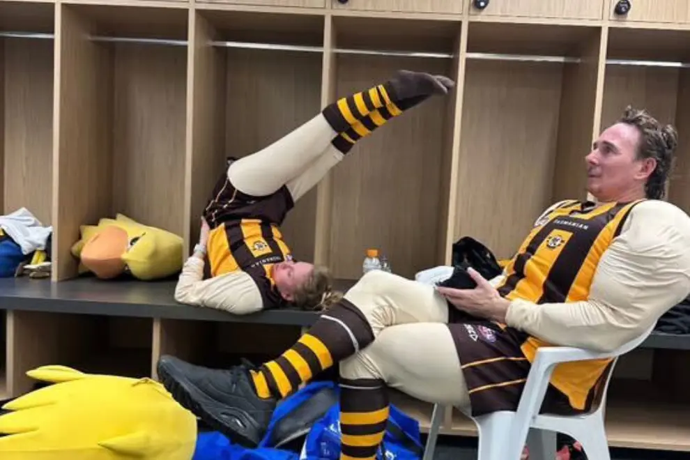 Mikey Cahill as Hawka with Hawkette