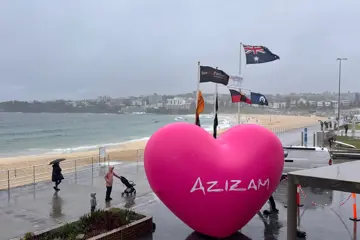 'Azizam' balloon promoting Ed Sheeran's new single on Bondi Beach