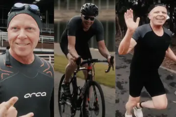 Dexter Holland competing in the Panthers Tri Club (PTC) local triathlon