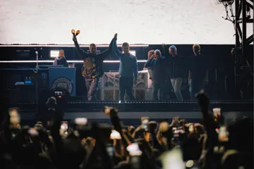 Oasis on stage at Principality Stadium, Cardiff