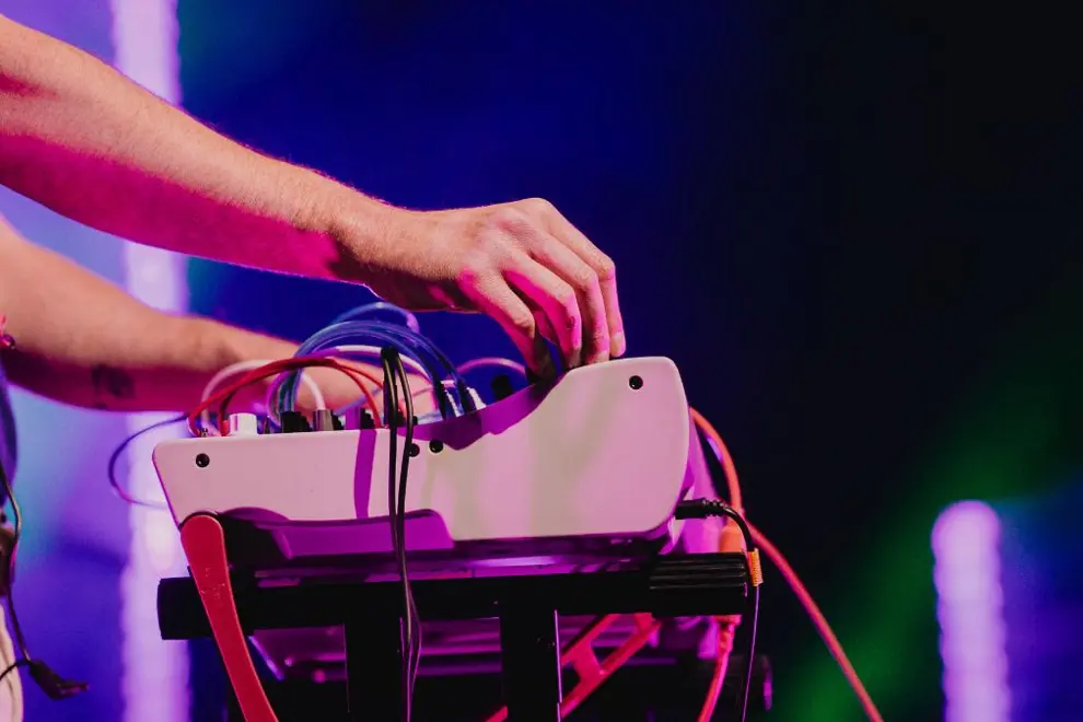 Musician performing live