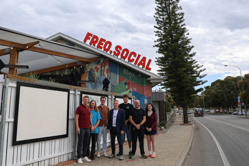 Freo.Social Managing Director James Legge with staff, Josh Wilson - Federal Member for Fremantle