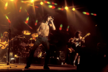Bon Scott performing with AC/DC