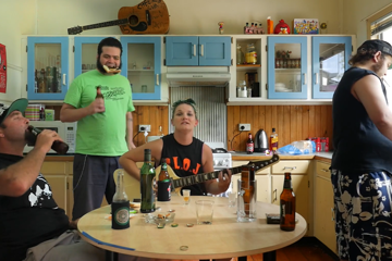 Flangipanis in the 'Noise Complaint' music video