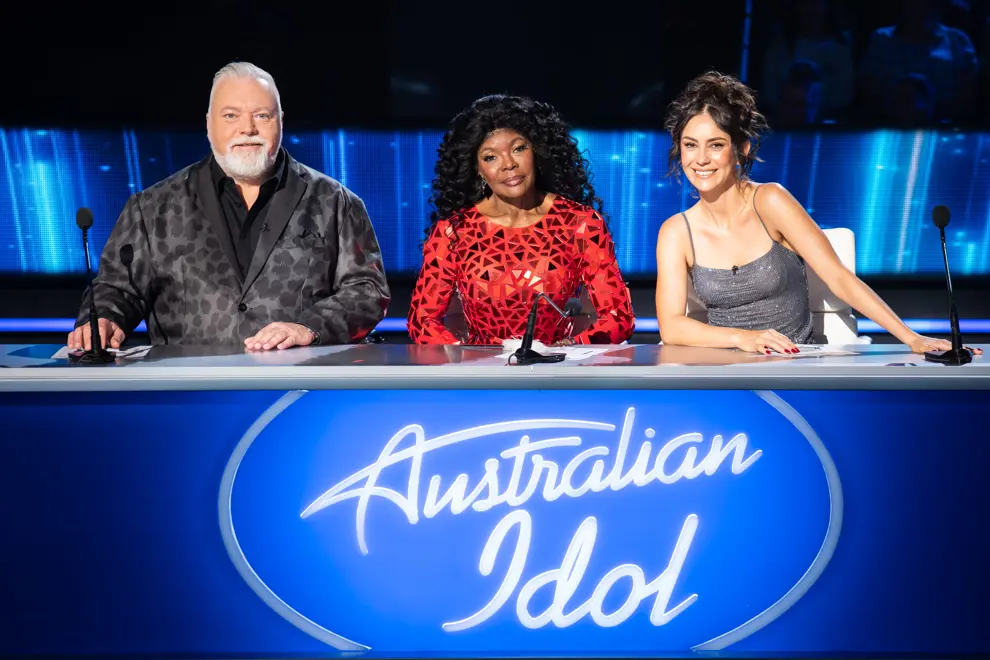 Australian Idol judges Kyle Sandilands, Marcia Hines, and Amy Shark