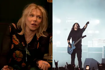 Courtney Love, Dave Grohl performing live