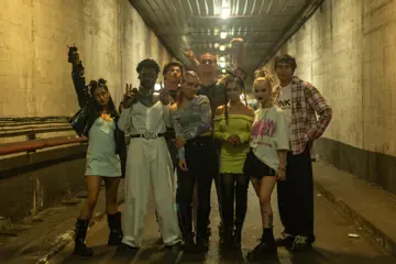 Genesis Owusu with the cast of 'Heartbreak High'