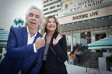 Brian Nankervis and Julia Zemiro outside The Espy