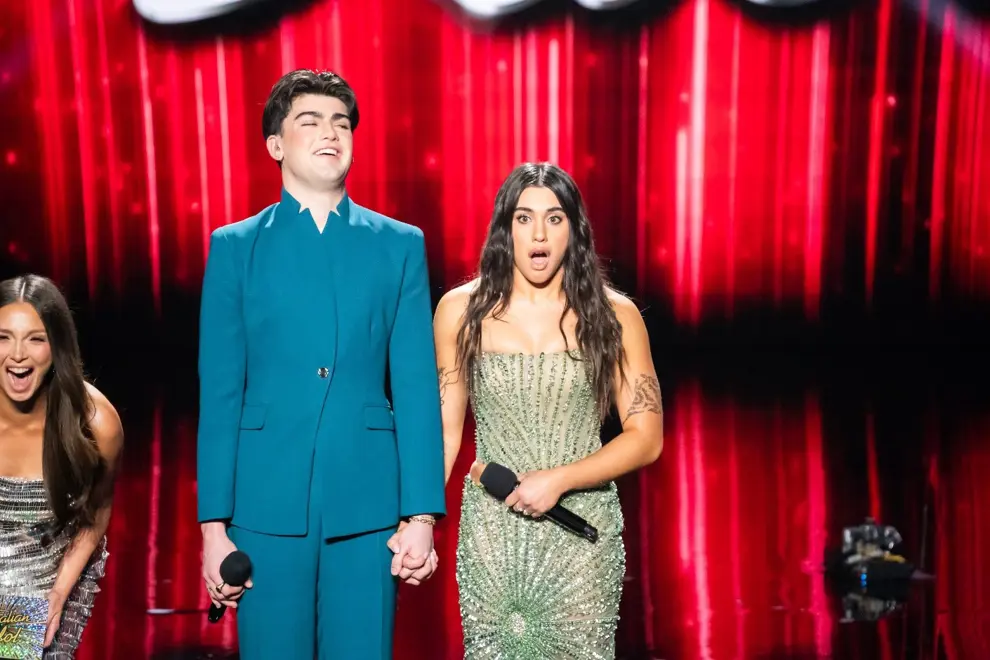 Ricki-Lee, Harlan Goode and 2026 'Australian Idol' winner, Kesha Oayda