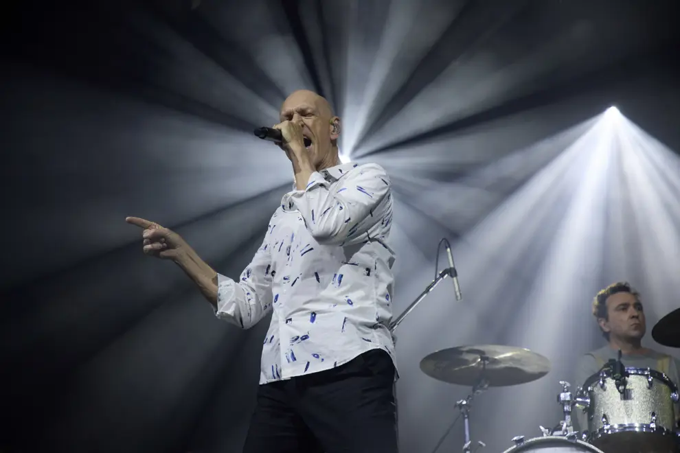 Peter Garrett performing with The Presets