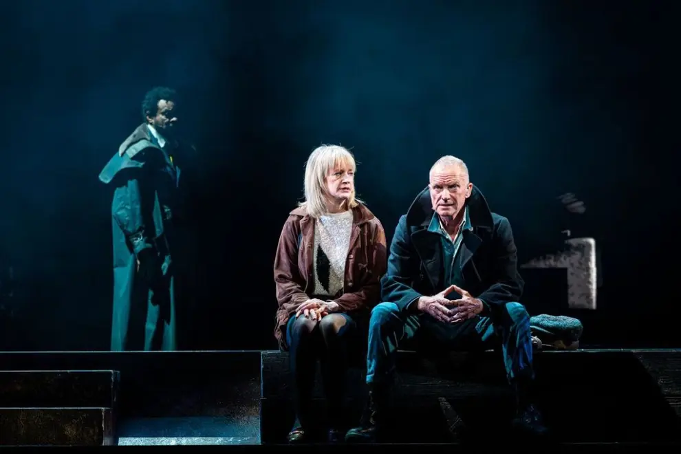 Shaggy (The Wallsend Ferryman), Annette McLaughlin (Peggy White) and Sting (Jackie White) in 'The Last Ship'