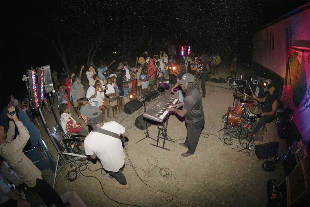 Black Rock Band performing in Jilkminggan