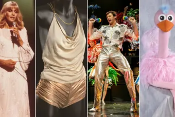 Olivia Newton-John, Kylie Minogue's 'Spinnin Around' costume, Hugh Jackman in 'The Boy From Oz,' Ossie Ostrich puppet from 'Hey Hey It's Saturday'