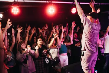 A live performance at Bootleggers Newtown