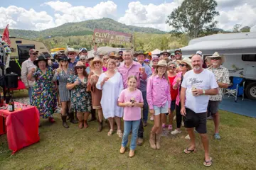 Clinton Gee and Roth Walsh with their Gympie Music Muster family