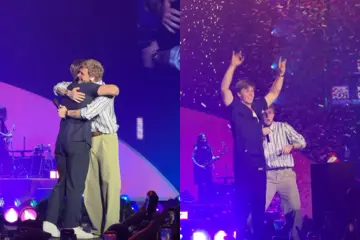 Robert Irwin on stage with Alex Warren