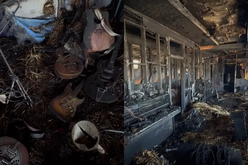 Sons of the East's fire-damaged recording studio