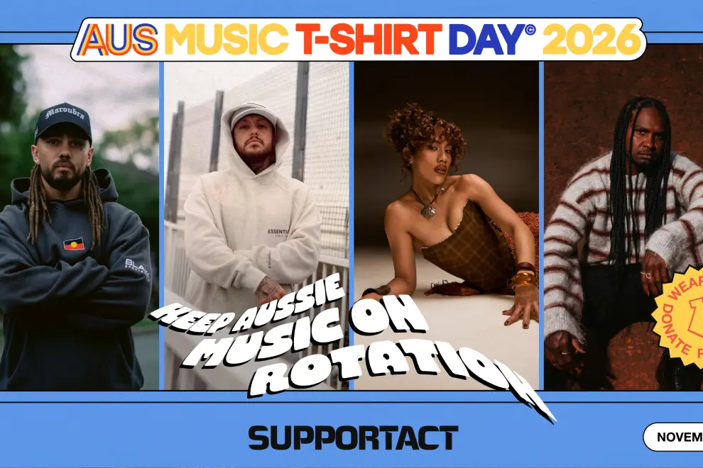 Kobie Dee, Nooky, Becca Hatch, Baker Boy for AusMusic T-Shirt Day