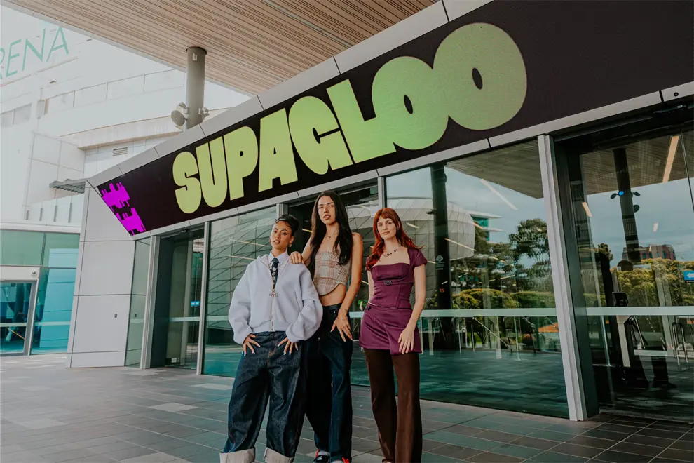 SUPAGLOO performers 1SA, Robert Baxter & Miranda Ward of Blusher