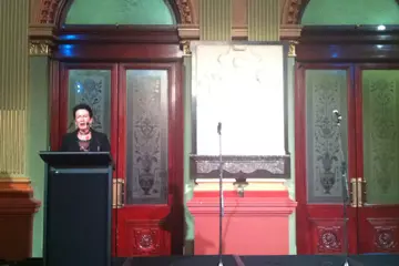 Clover Moore at today's Taskforce meeting.