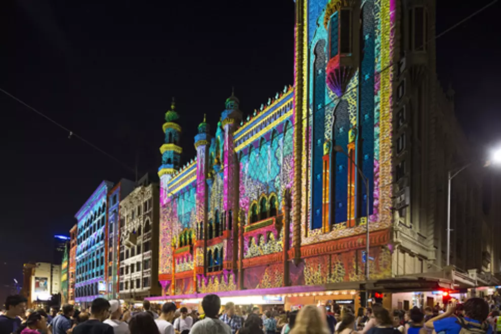 The Forum exterior during the 2013 White Night Festival. Pic: John Gollings