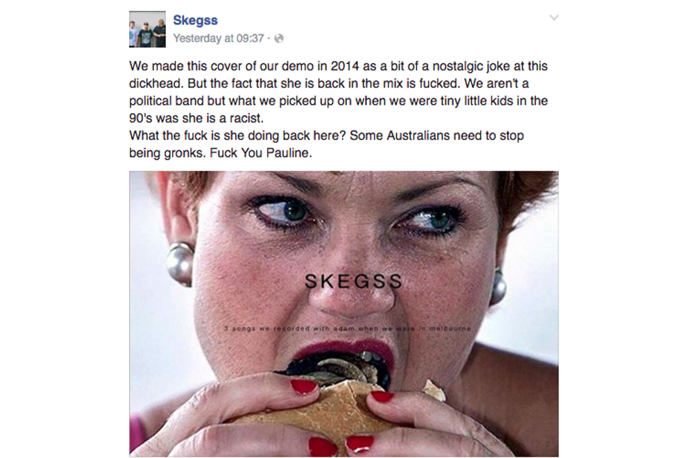 byron punks skegss stoked pauline hansons unexpected election success 2