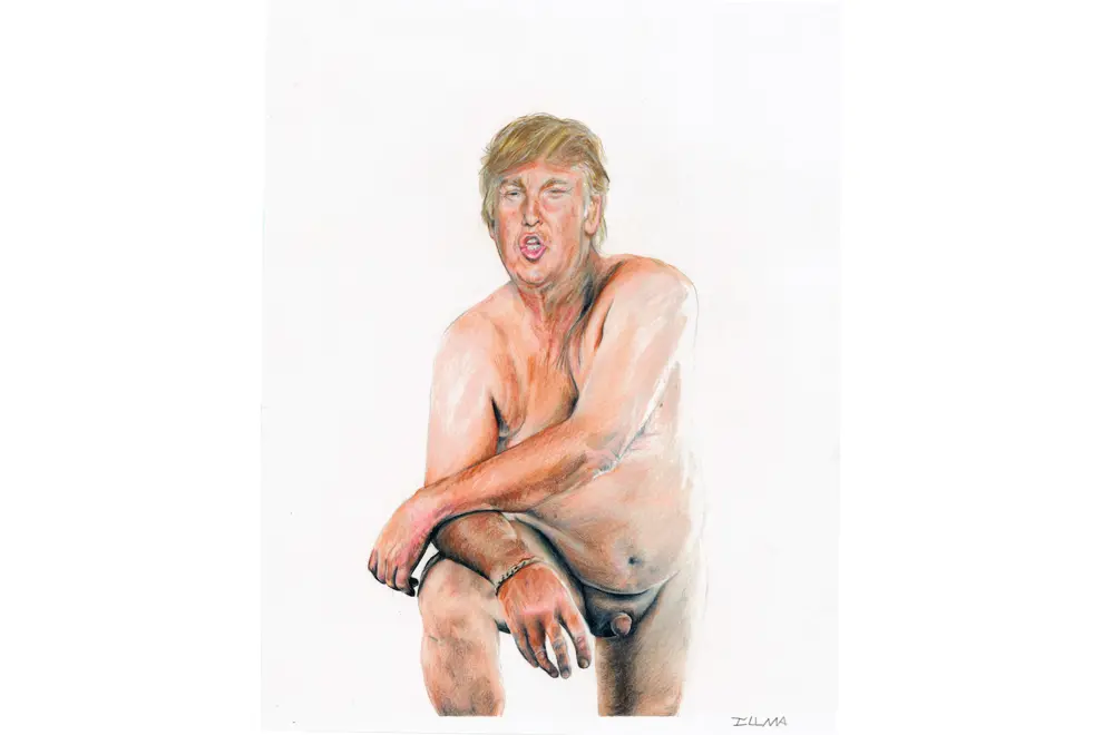 donald trump naked painting full