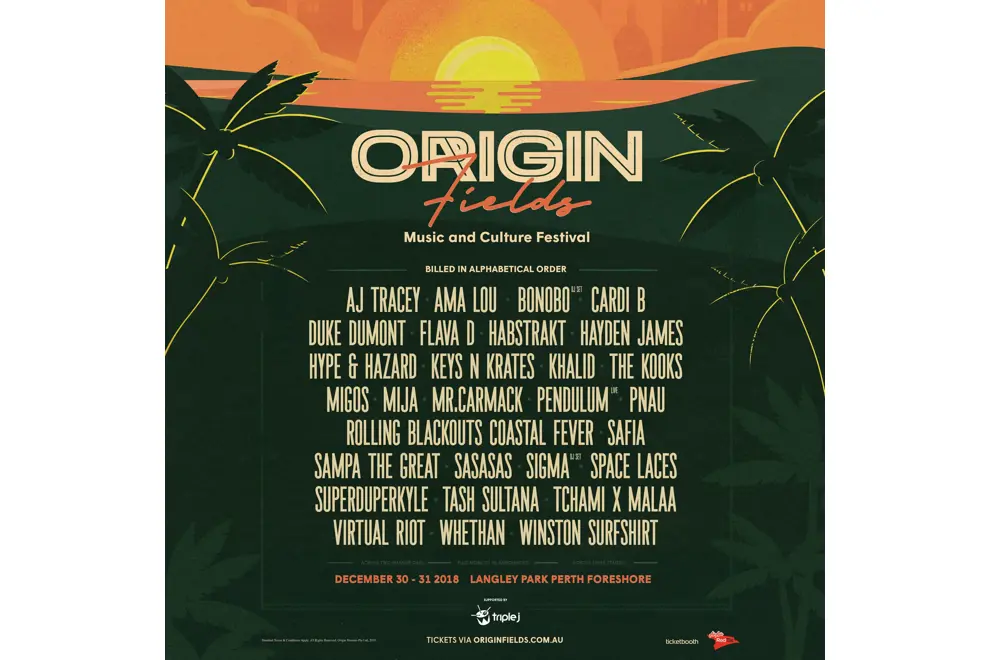 origin fields lineup