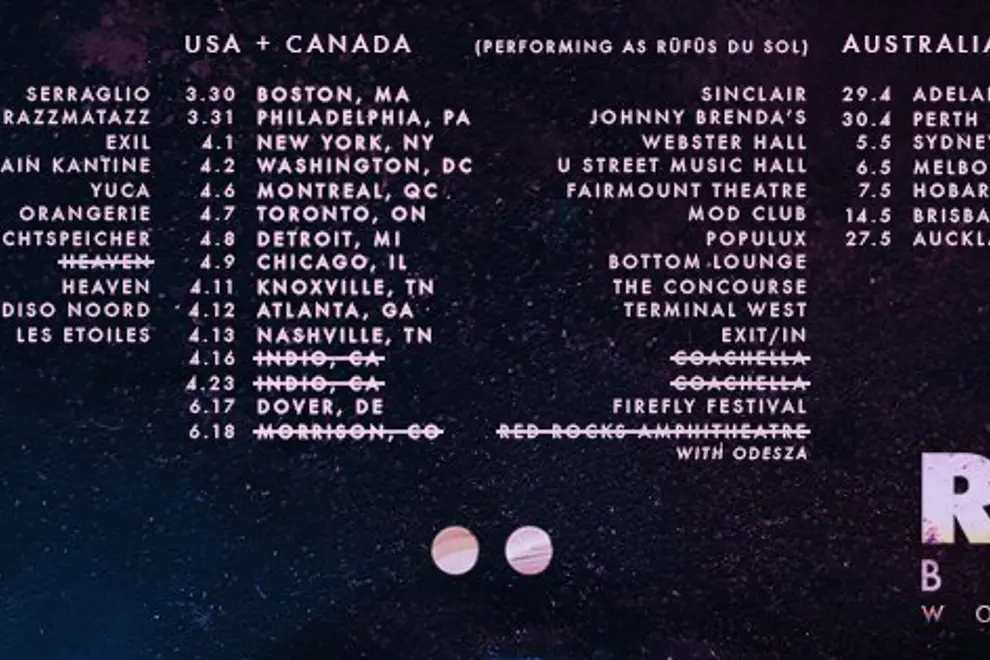 RUFUS tour dates
