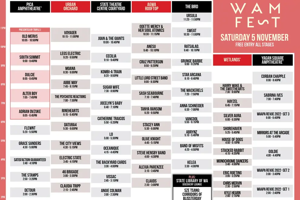 WAMFest set times WEB scaled